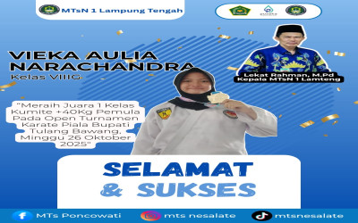 Keteguhan Di Balik Lembutnya Senyum : Siswi MTsN 1 Lampung Tengah Taklukan Dunia Karate